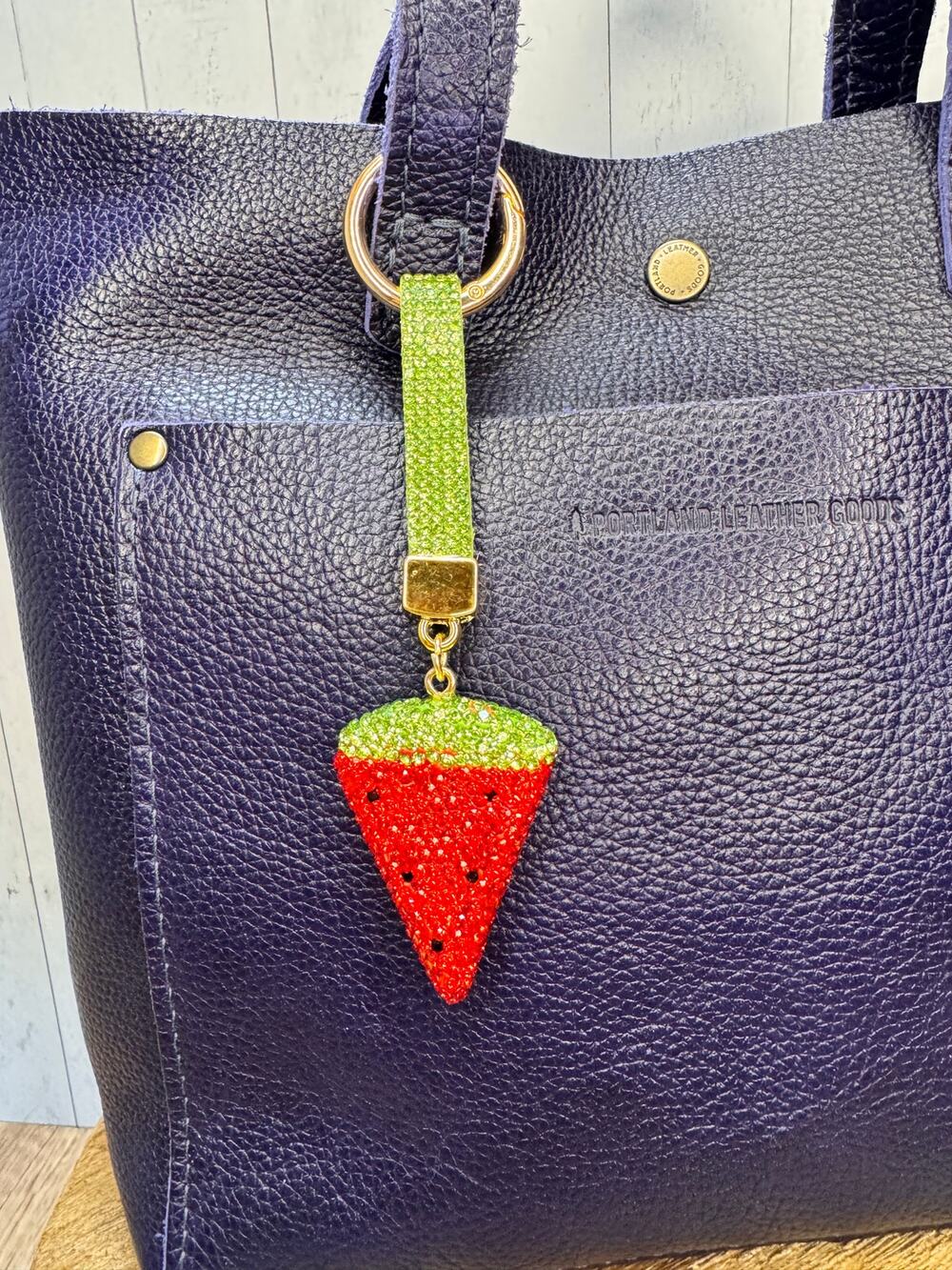Sparkly Watermelon Purse Charm Sequins Fruit Bag Charm Fun Charm NEW! Fast Ship
